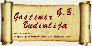 Gostimir Budimlija vizit kartica